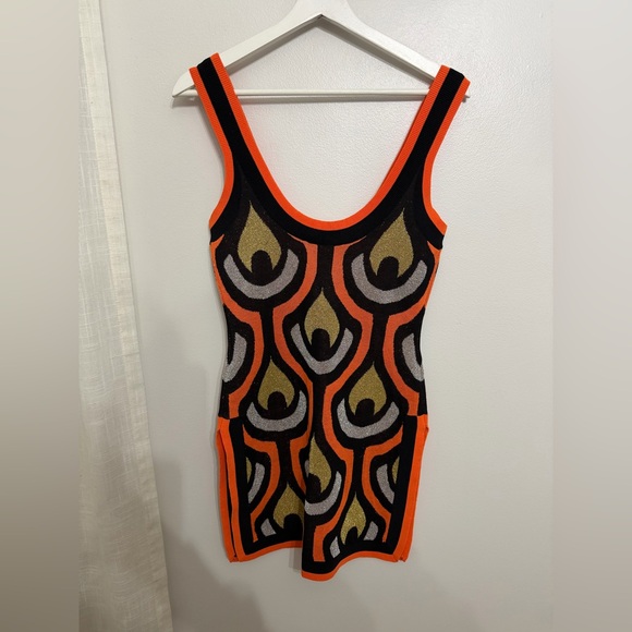 Rabanne X H&M Retro Glittery Jacquard Knit Mini Dress - Picture 5 of 8